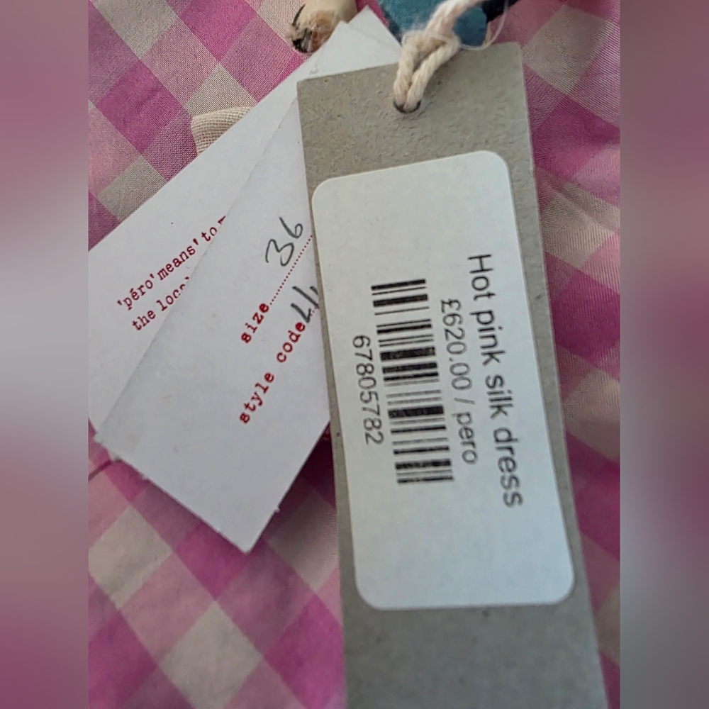 NWT Hot Pink Silk Dress - Picture 15 of 15